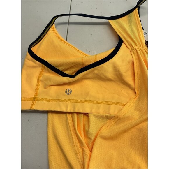 LULULEMON size 10 No Limits Tank Neon Yellow 2-in-1 Built in Bra NWOT safety - Picture 6 of 11